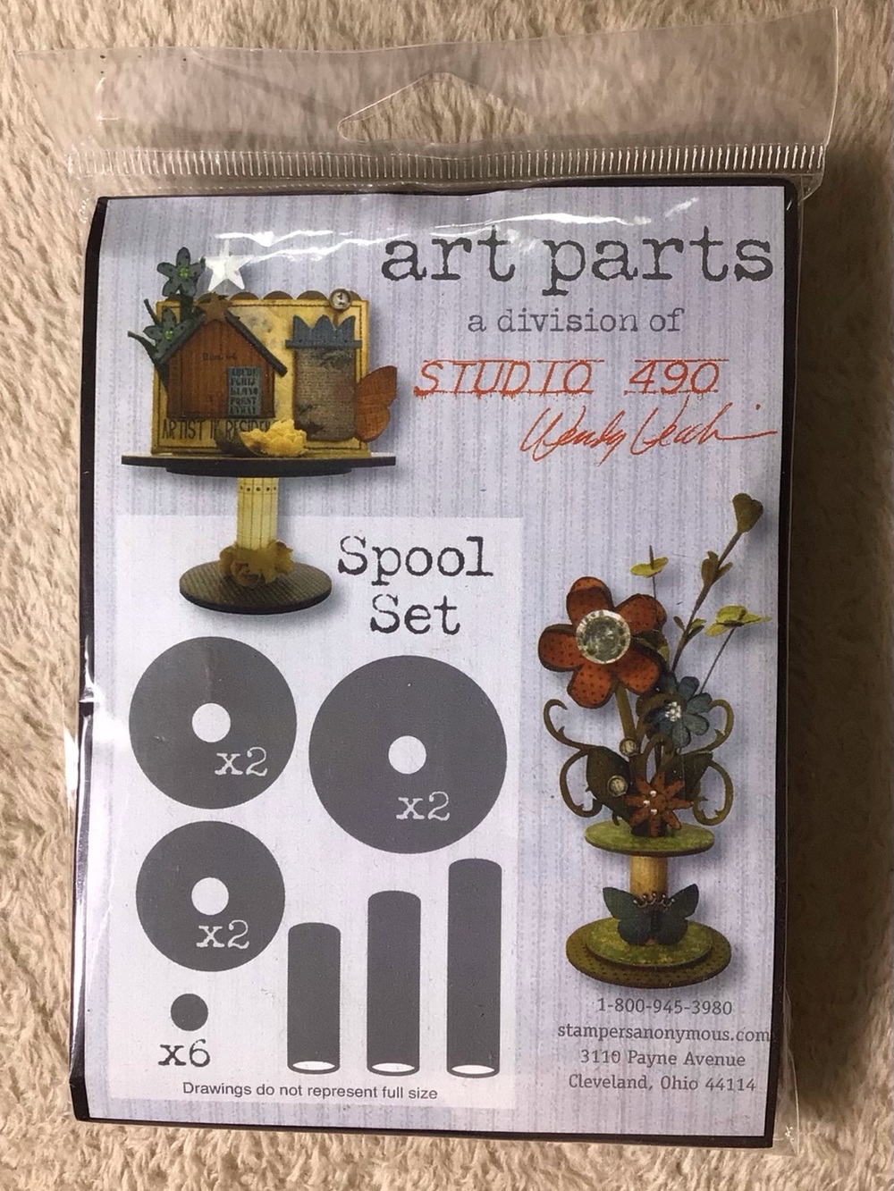 Art Parts Spool Set Decorative Craft Pieces